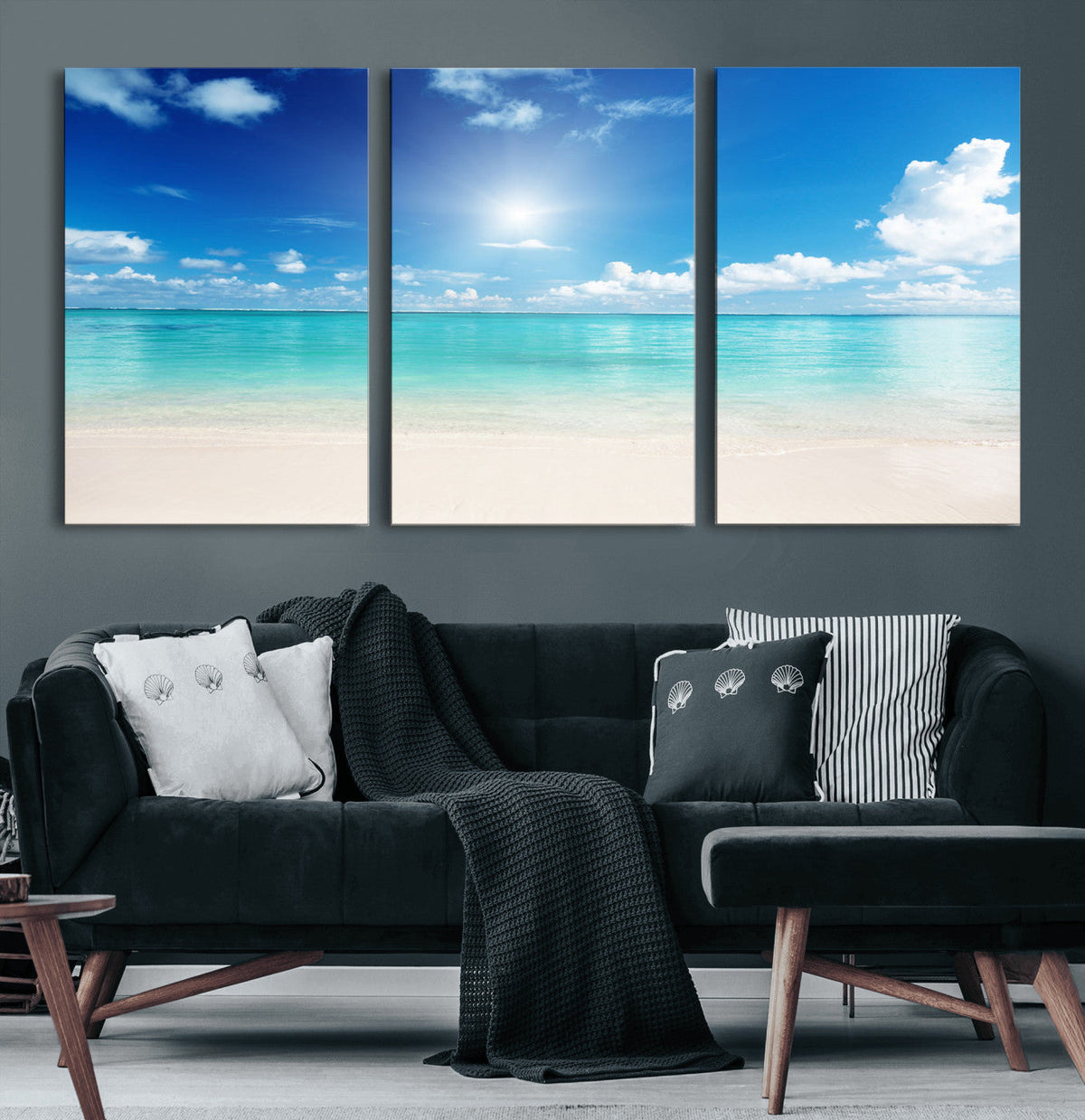 Blue Ocean Wall Art Canvas Print - Tranquil Ocean Paradise