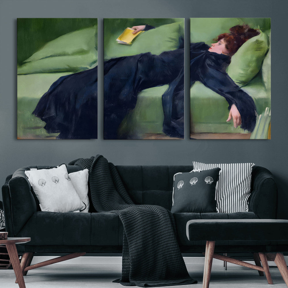 Decadent Girl by Ramon Casas Wall Art Canvas Print, Framed