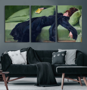 Decadent Girl by Ramon Casas Wall Art Canvas Print, Framed