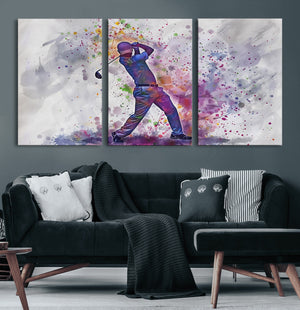 Watercolor Golf Swing Wall Art Canvas Print | Vibrant