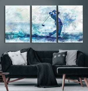 Golf Swing Wall Art Canvas Print - Sports-Inspired