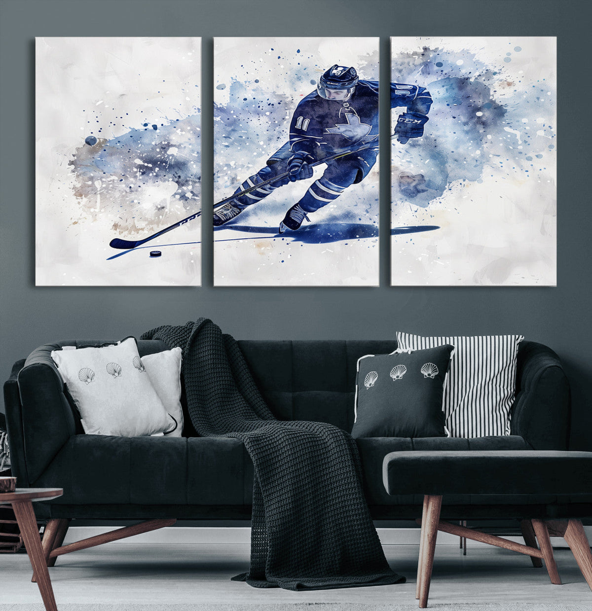 Hockey Player Wall Art Canvas Print - Sports-Inspired
