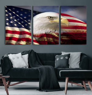 American Flag Eagle Symbol Wall Art, American Flag Eagle
