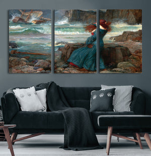 Miranda by the Shore Wall Art Canvas Print – Tempest Scene