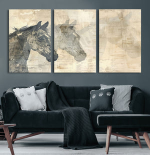 Abstract Horse Canvas Print | Modern Farmhouse Wall Art |