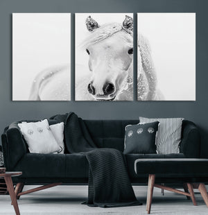 Majestic White Horse Wall Art | Ready to Hang and Framed |