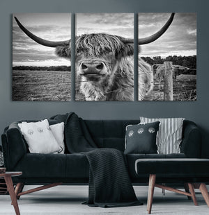 Scottish Highland Cow Wall Art Canvas Print | Ready to Hang