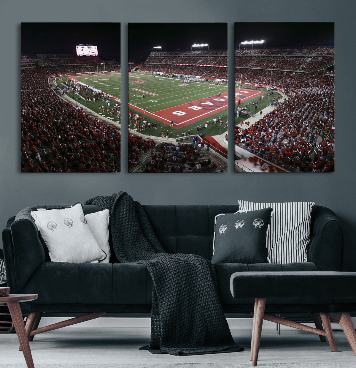 Houston Cougars Football Team Print - Houston TDECU Stadium