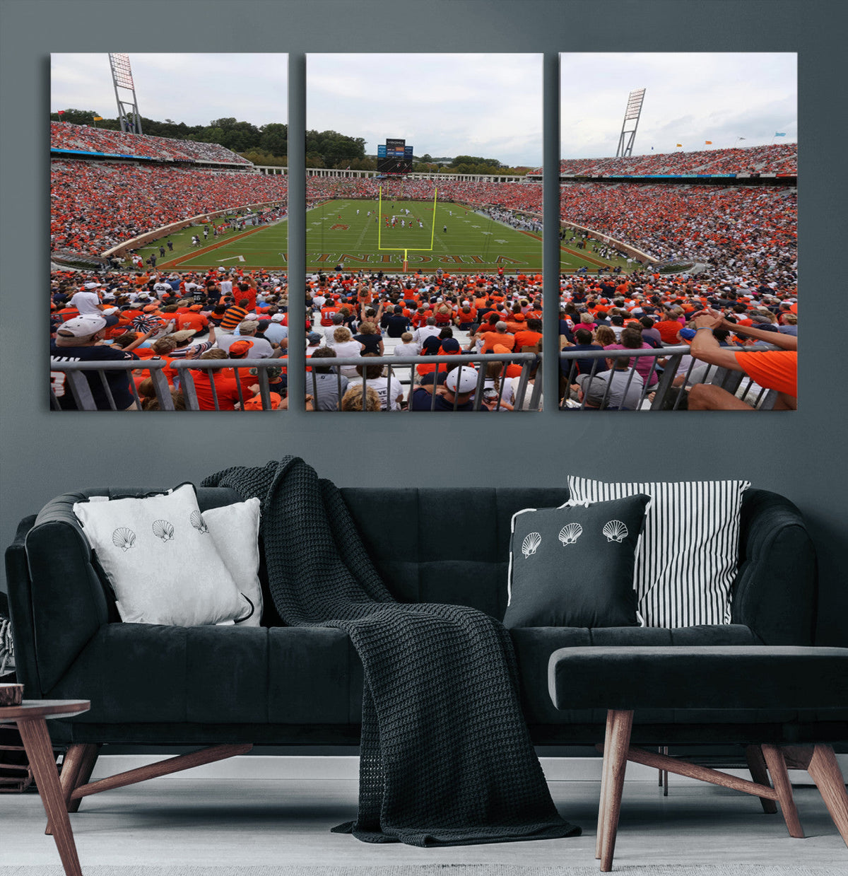 Virginia Cavaliers Football Team Print - Charlottesville Scott Stadium Print Wall Art Canvas