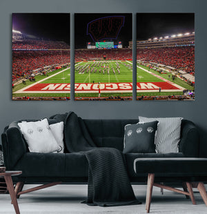 Wisconsin Badgers Football Team Print Canvas- Madison Camp
