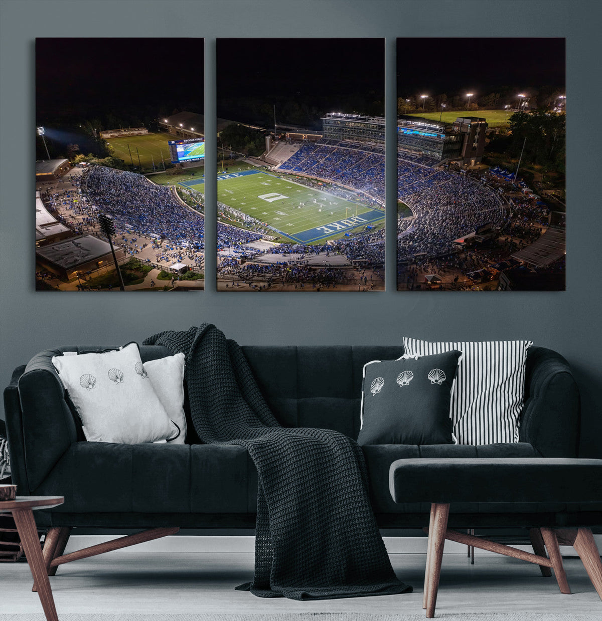 Duke University Blue Devils Football Print Canvas - Durham