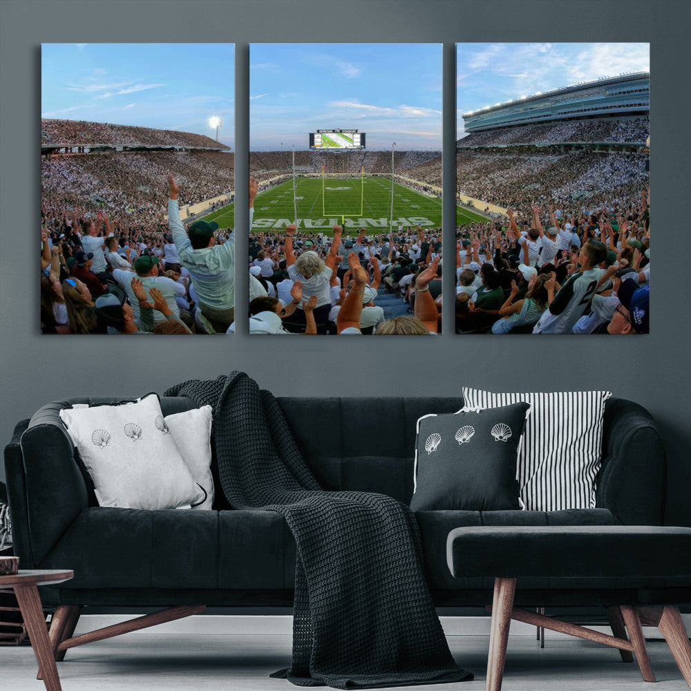 Michigan State Spartans Football Team Art Print - East
