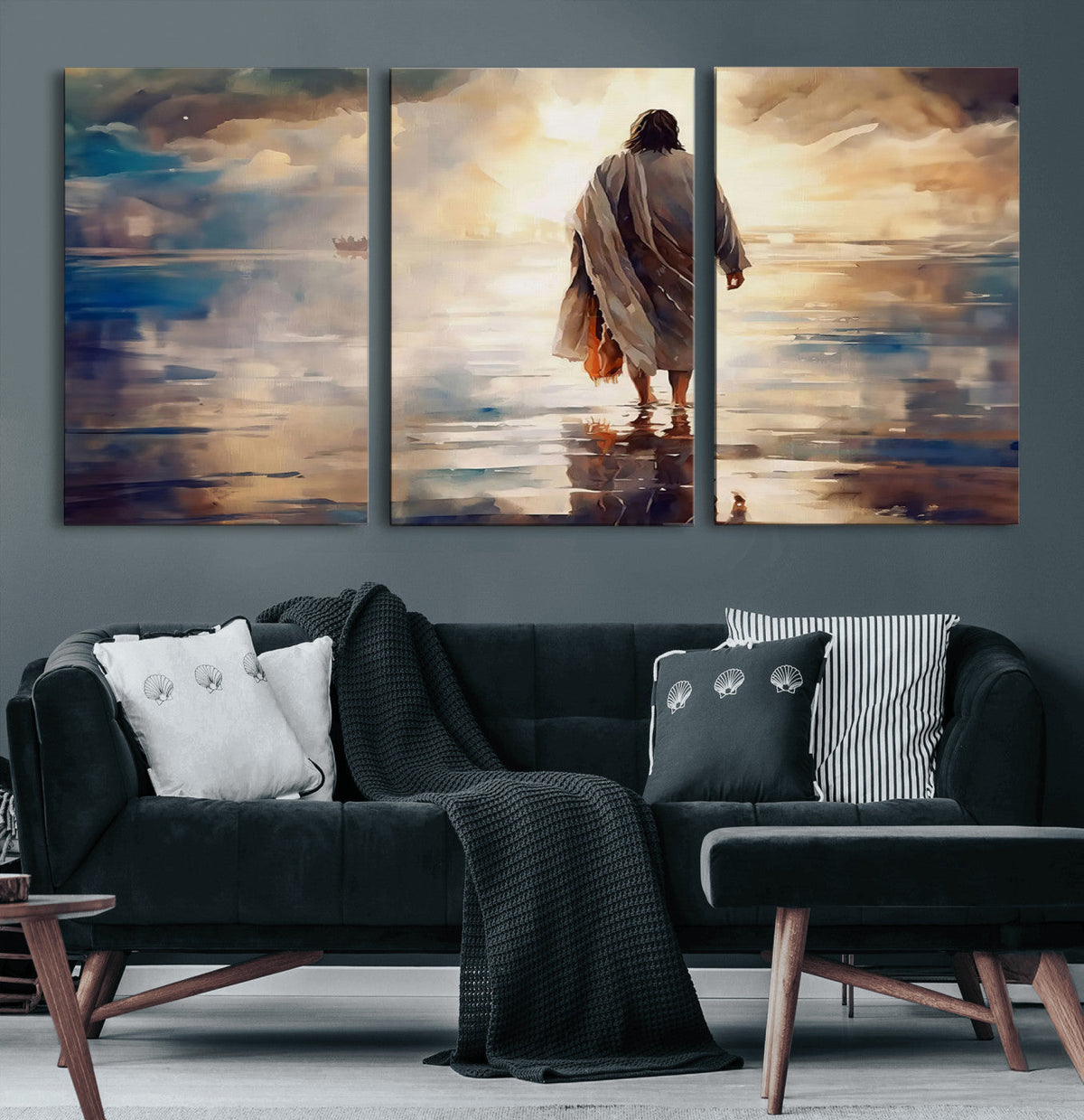 Jesus Walking on Water Wall Art | Ready to Hang Spiritual