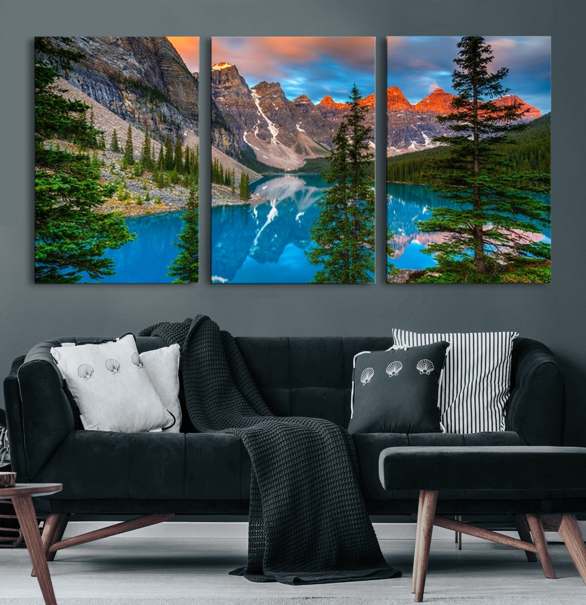 Canadian Rockies Moraine Lake Wall Art Canvas Print, Pine