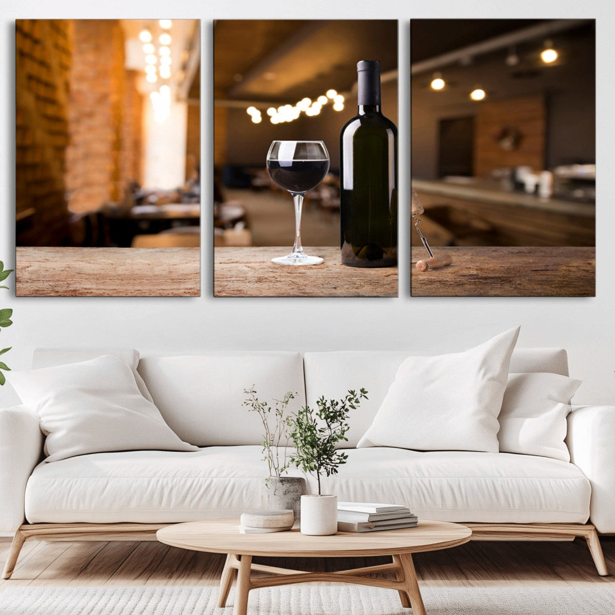 Wine and Bottle Wall Art Canvas Print