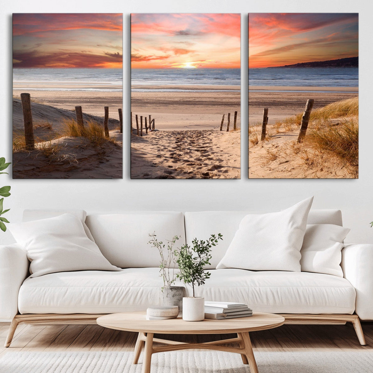 Sunset on the Sea Wall Art Canvas Print