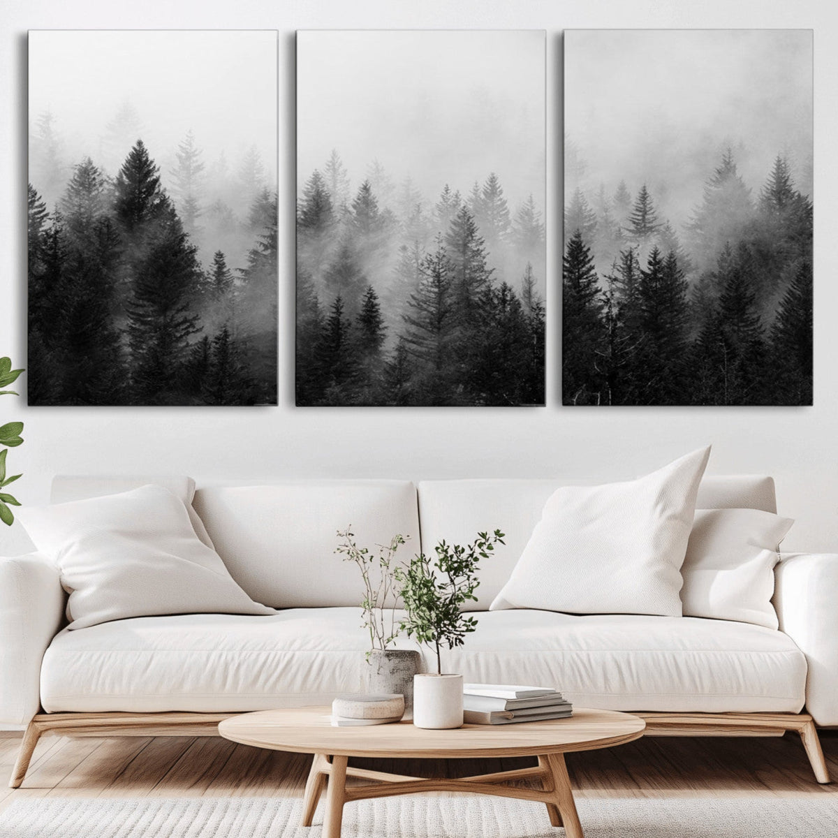 Fogy Forest Canvas Wall Art Print - Mountain Wall Art with