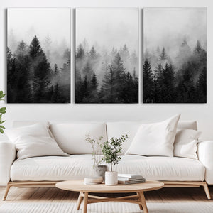 Fogy Forest Canvas Wall Art Print - Mountain Wall Art with