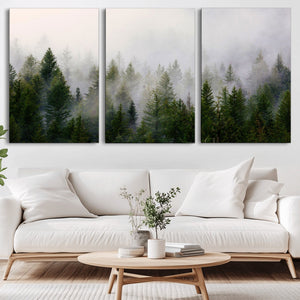 Forest Wall Art Canvas Print | Foggy Forest Wall Art | Pine
