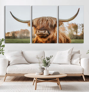Highland Cow Animal Scottish Cattle Art Print Farmhouse Wall