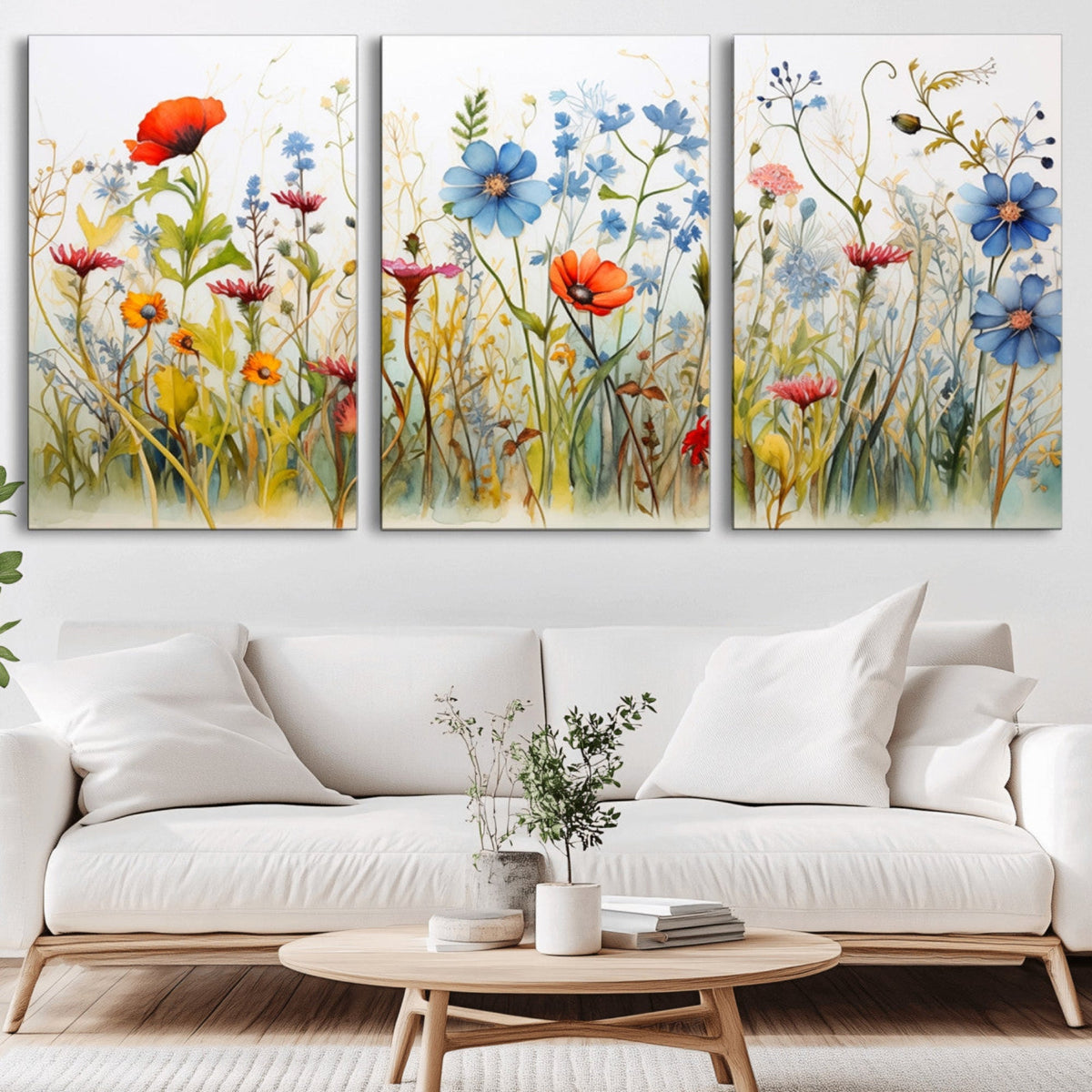 Colorful Wildflower Canvas Wall Art - Vibrant Floral