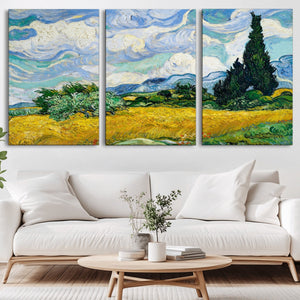 Wheatfield With Cypresses By Van Gogh Painting Wall Art