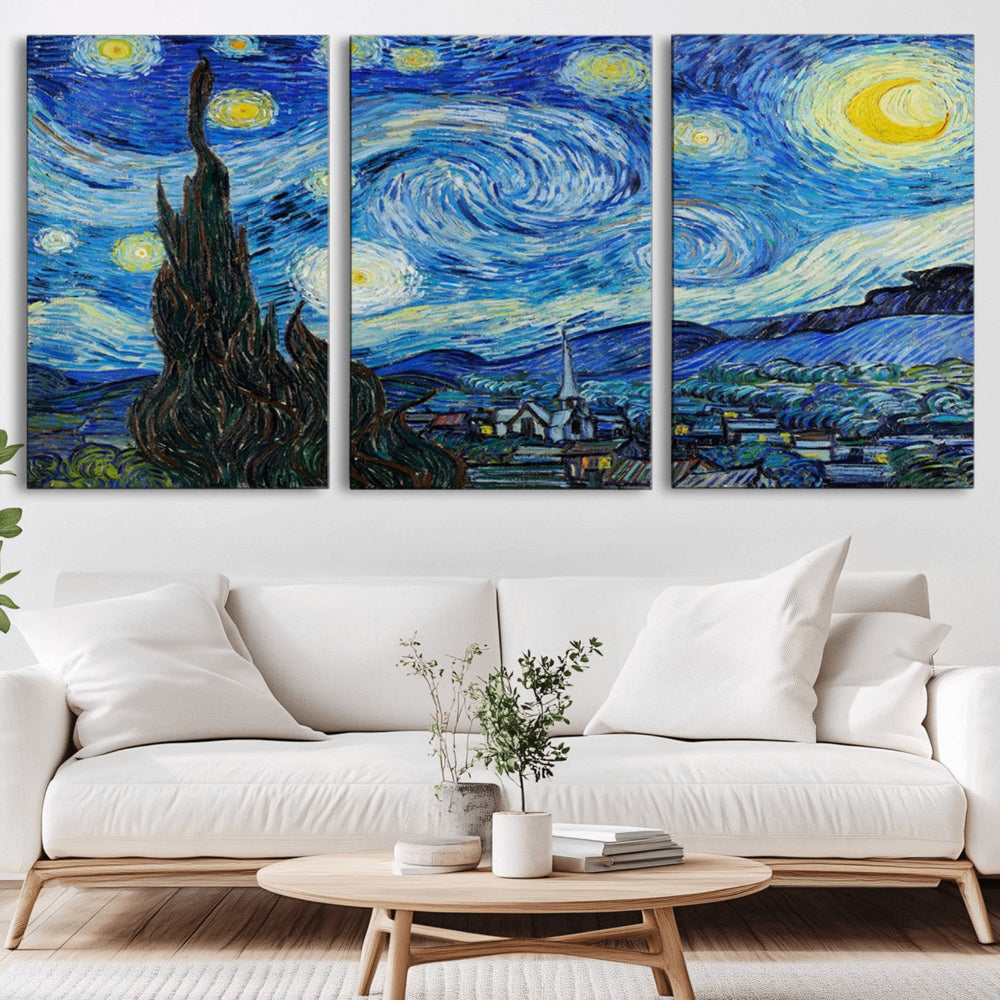 Vincent Van Gogh The Starry Night Abstract Wall Art Canvas