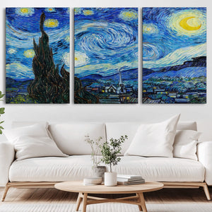 Vincent Van Gogh The Starry Night Abstract Wall Art Canvas
