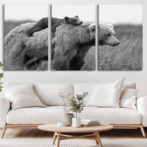 Bear and Cub Wall Art Canvas | 399 Bear Cub