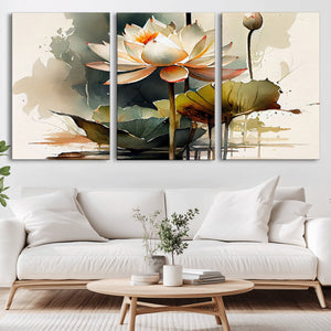 Lotus Flower Watercolor Canvas Print – A Symbol of Serenity