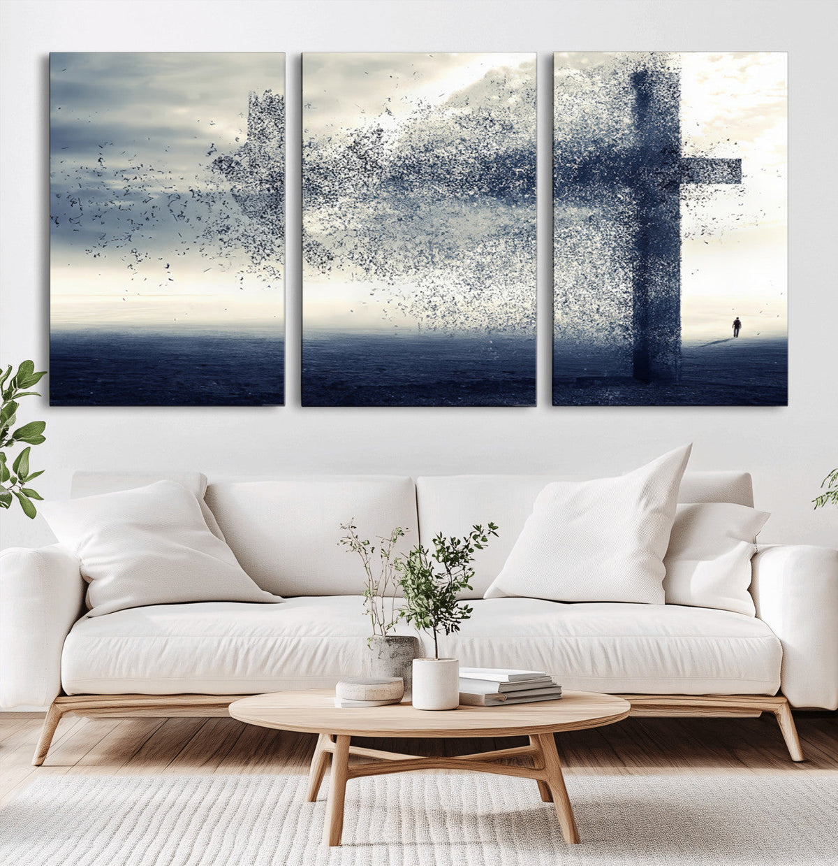 Jesus and the Fading Cross Wall Art Print – Symbol of Faith,