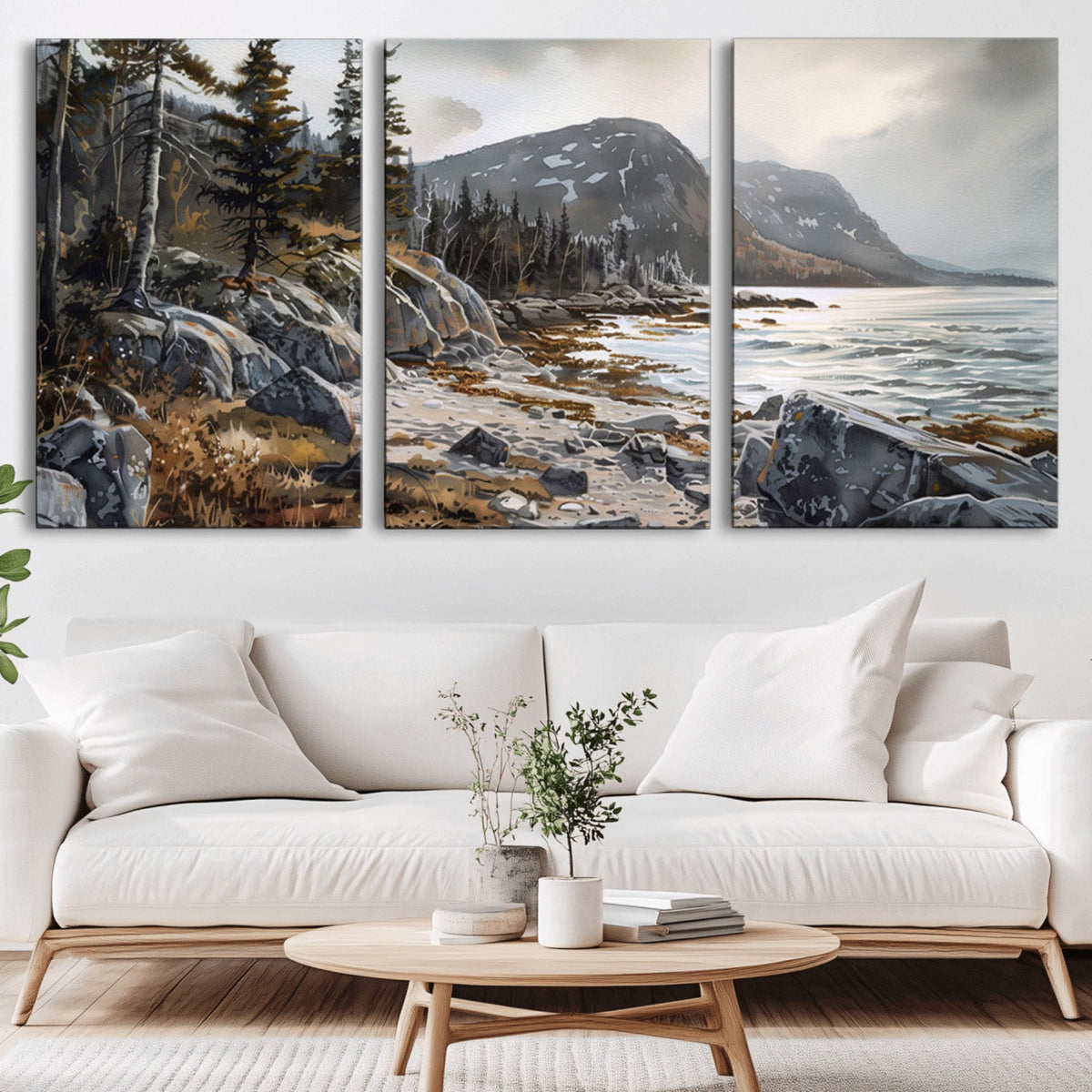 Serene Coastal View of Acadia National Park - Stunning
