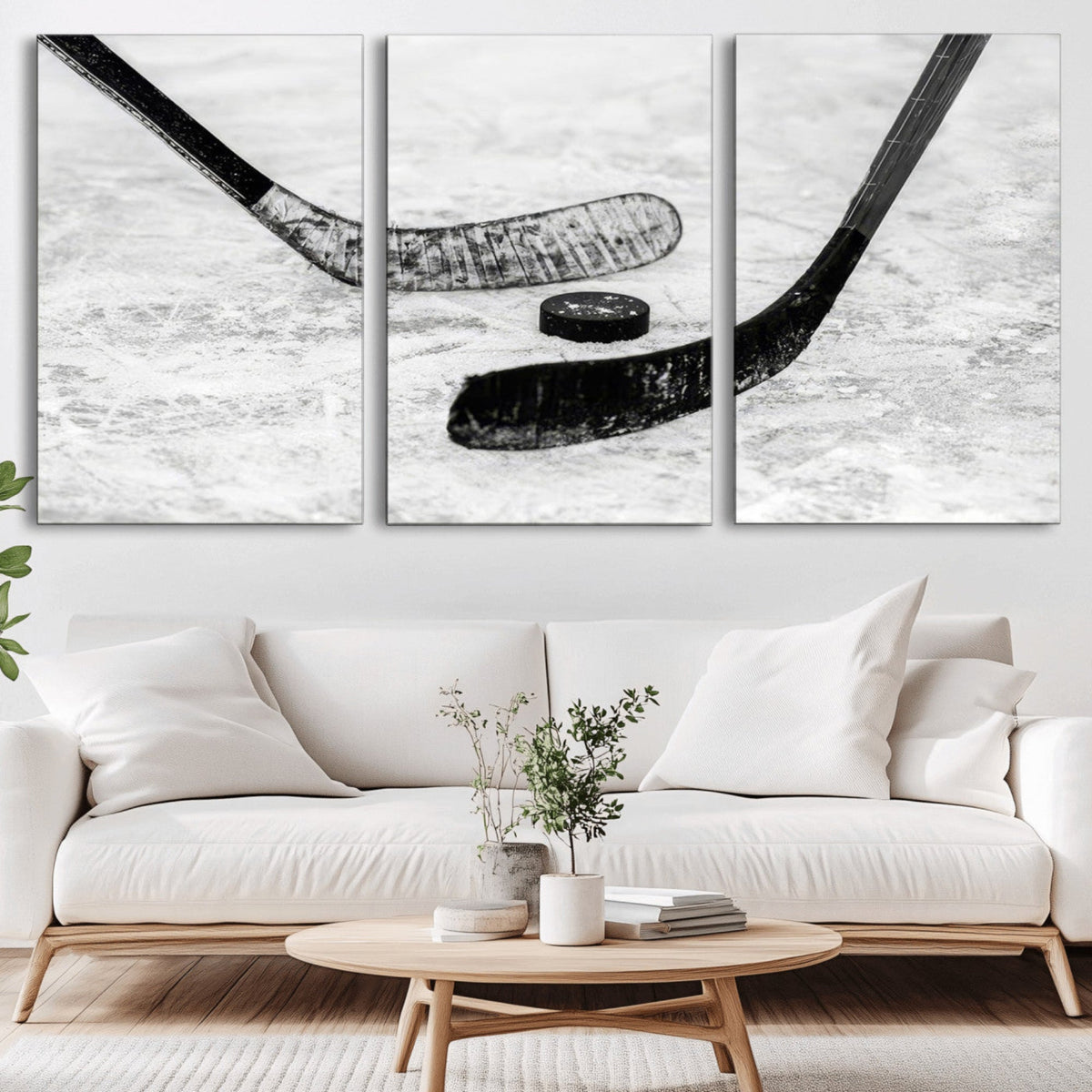 Winter Ice Hockey Sport Canvas Wall Art Print - Hockey Wall