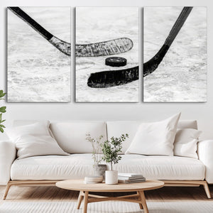 Winter Ice Hockey Sport Canvas Wall Art Print - Hockey Wall