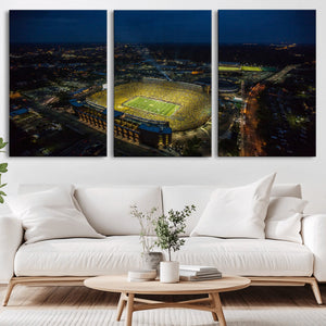 Michigan Stadium Night Game Wall Art – Sports Arena Aerial