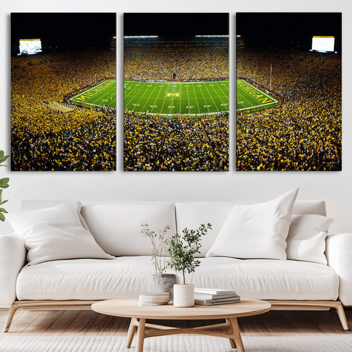 Stadium in Michigan Wall Art Canvas Print, Framed American