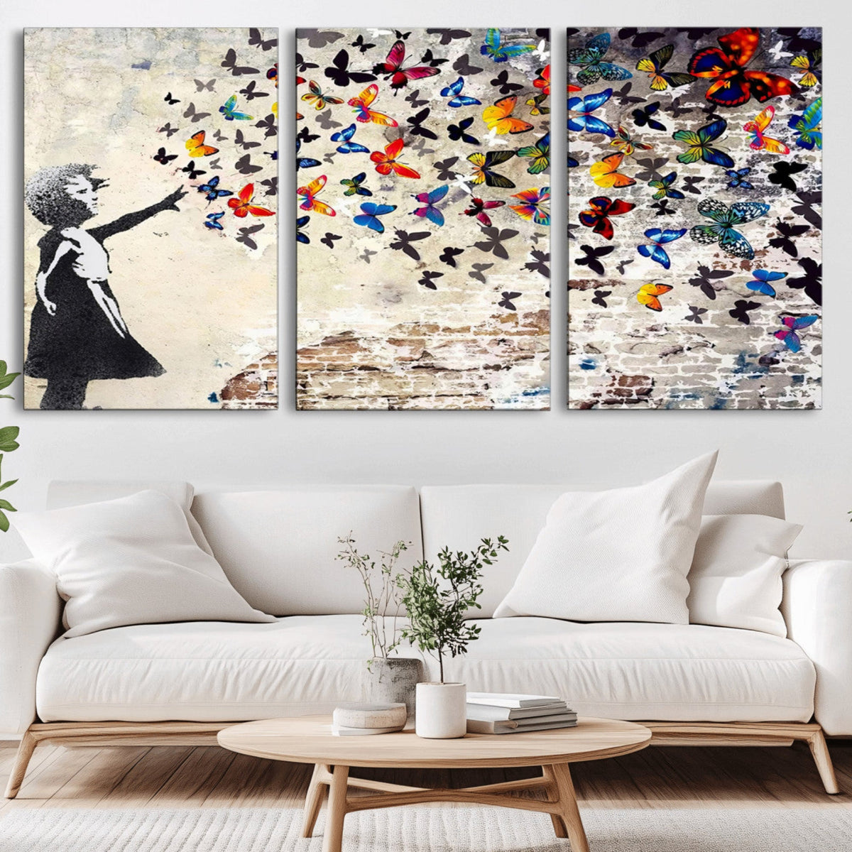 Banksy Graffiti Wall Art Canvas Print: Girl Releasing
