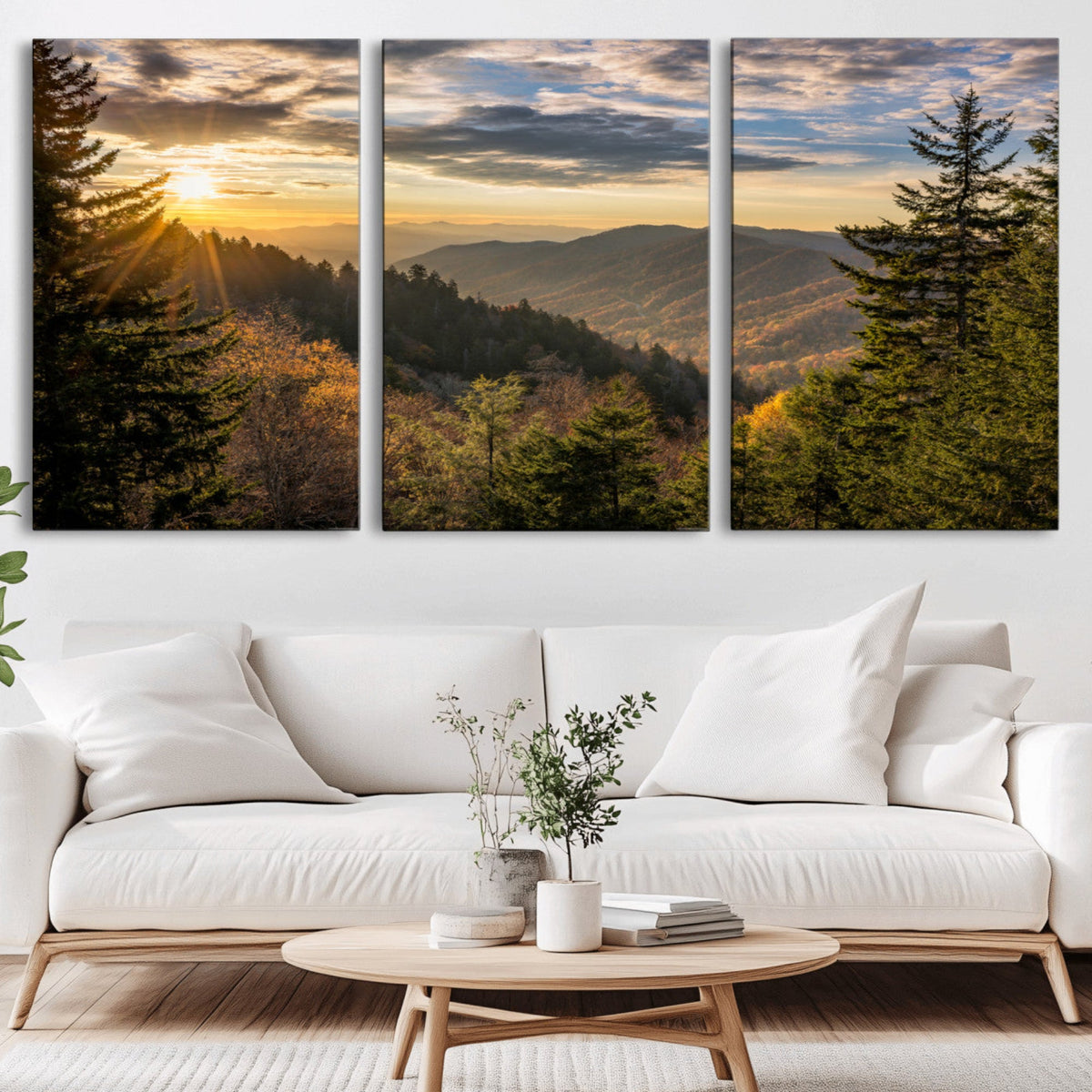 Sunrise Over the Smoky Mountains Canvas Wall Art –