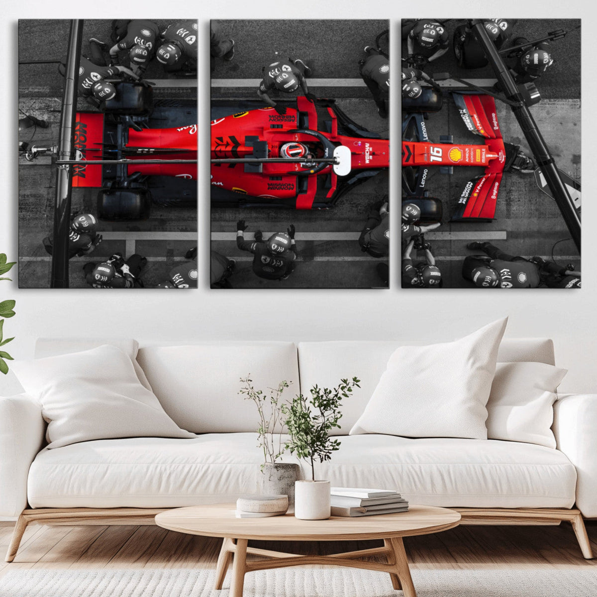 Ferrari Pit Stop Canvas Wall Art – Precision and Speed
