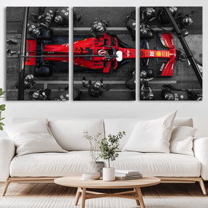 Ferrari Pit Stop Canvas Wall Art – Precision and Speed