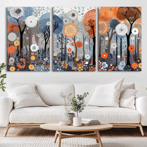 Abstract Winter Landscape Canvas Wall Art Print - Large