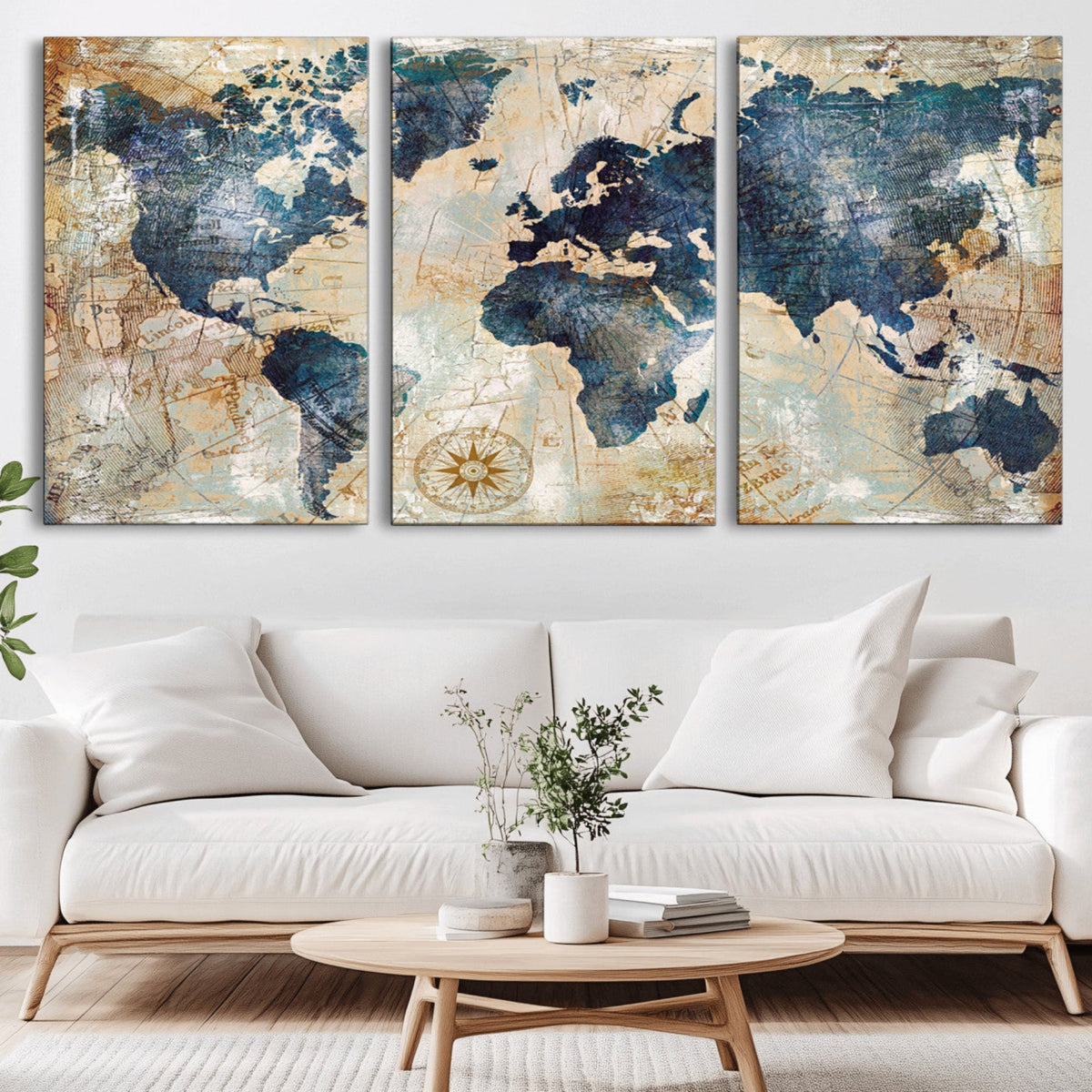 World Map Canvas Print – Framed Wall Art for Couples,