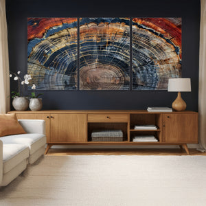 Abstract Tree Ring Wall Art Canvas Print