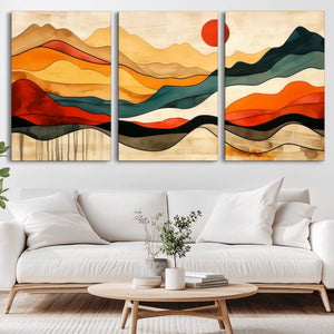 Mid Century Wall Art Print  - Abstract Woodland Print -