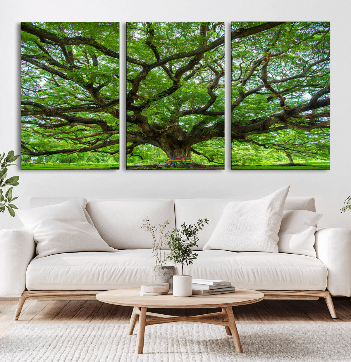 Oak Tree Wall Art Print, Forest Canvas Wall Art for Home and