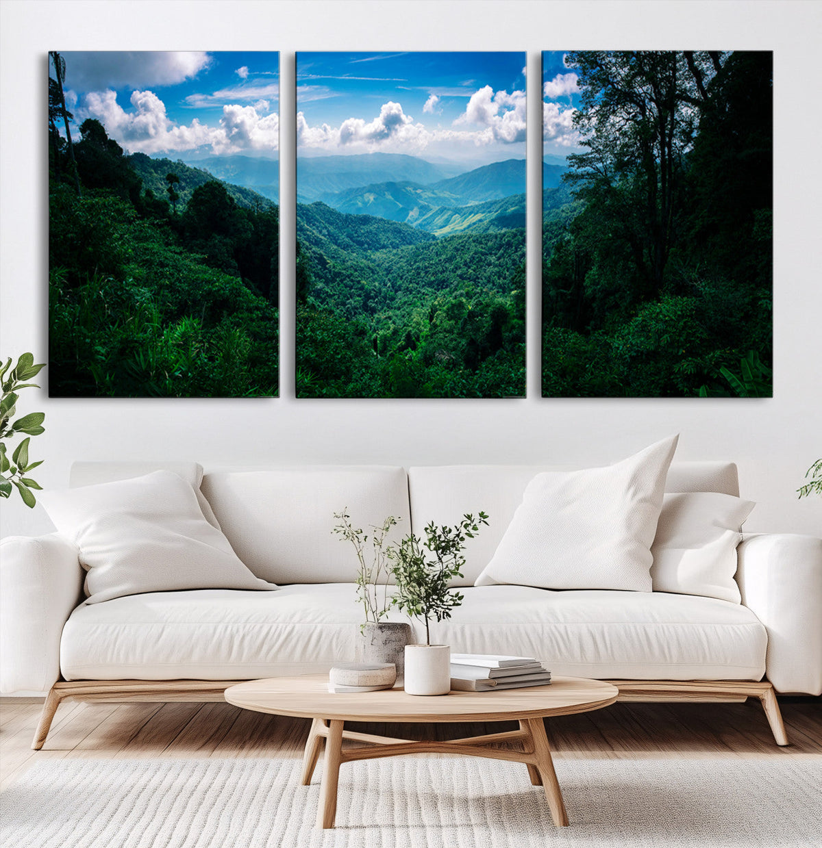 Tropical Jungle Wall Art Canvas Print – Framed Lush Valley