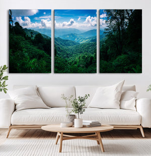Tropical Jungle Wall Art Canvas Print – Framed Lush Valley