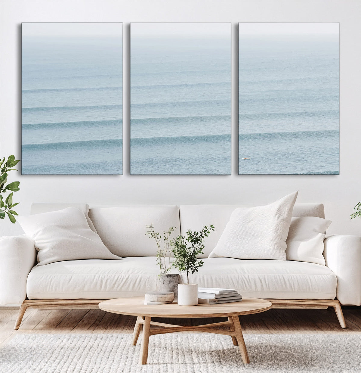 Ocean Waves Wall Art Canvas Print – Framed Solo Surfer Wave