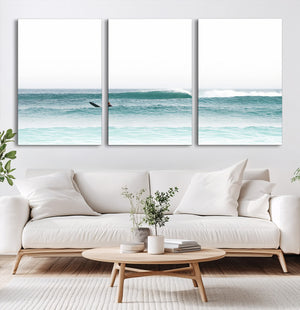 Surfing Wall Art Canvas Print – Framed Ocean Waves