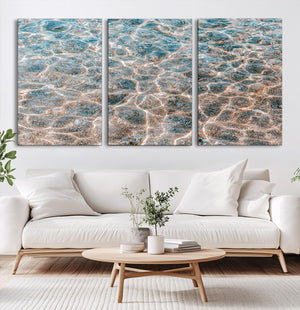 Clear Water Wall Art Canvas Print – Framed Sunlit Ocean